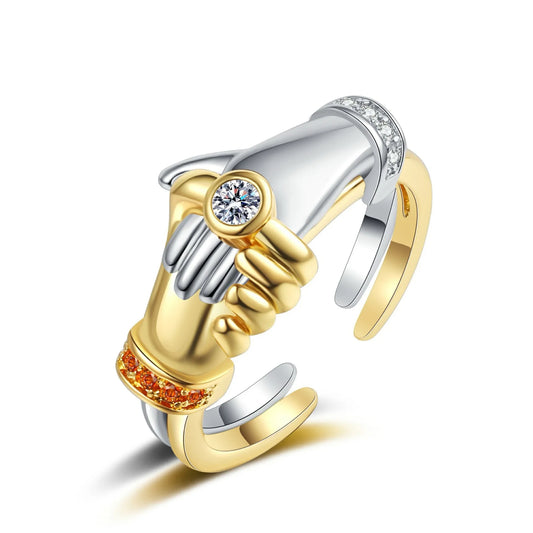 Anillo Manos Entrelazados