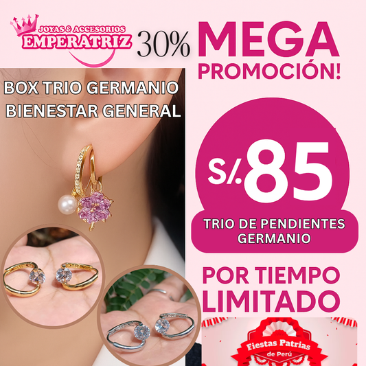BOX DE 3 PENDIENTES DE GERMANIO